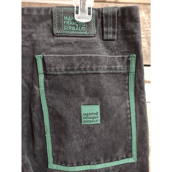 VTG Marithe Francois Girbaud Black Denim Shuttle Tape Pants Jeans 40x34 Wide Leg - Picture 7 of 7